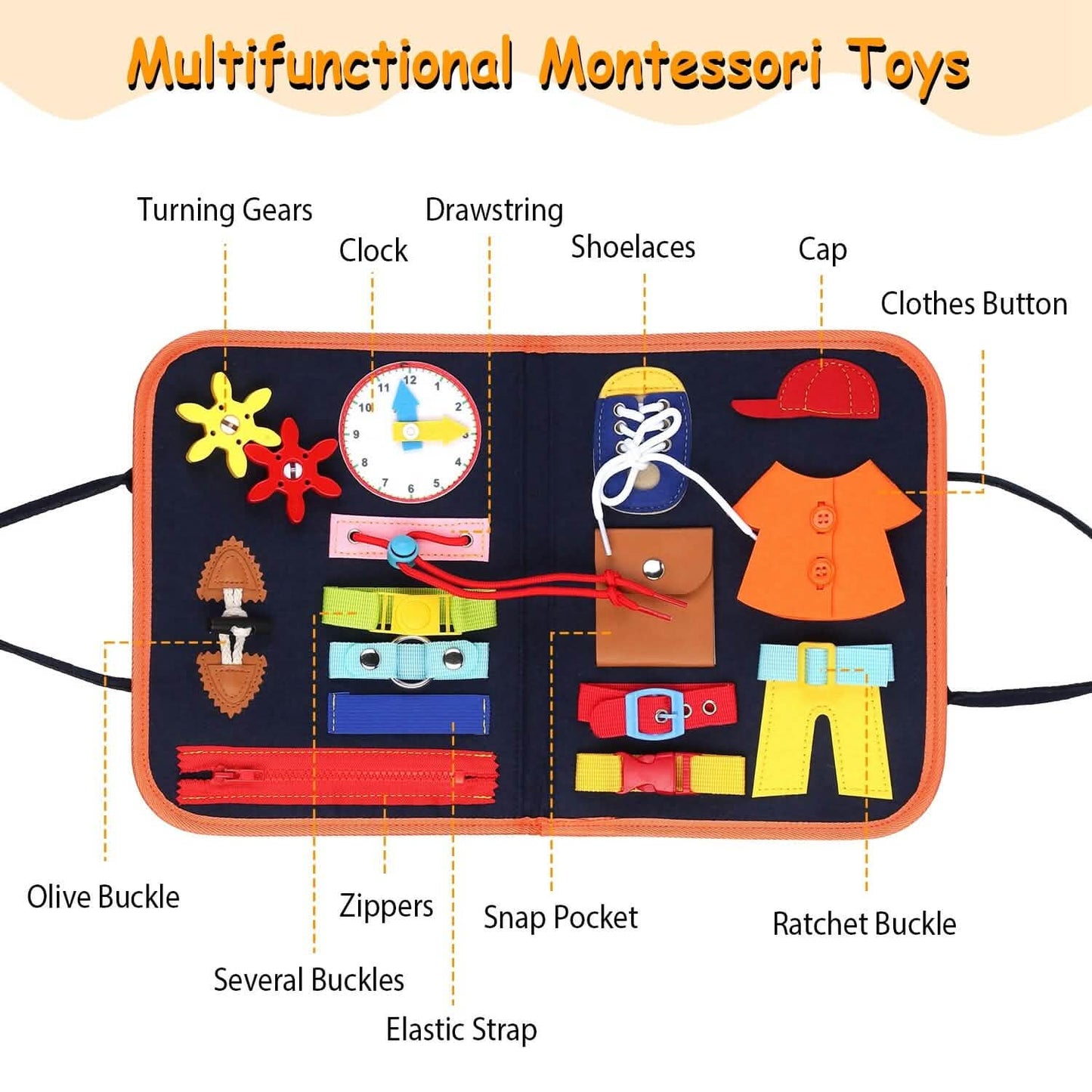 Kids Busy Board Sensory Activity Board Preschool Learning Toys