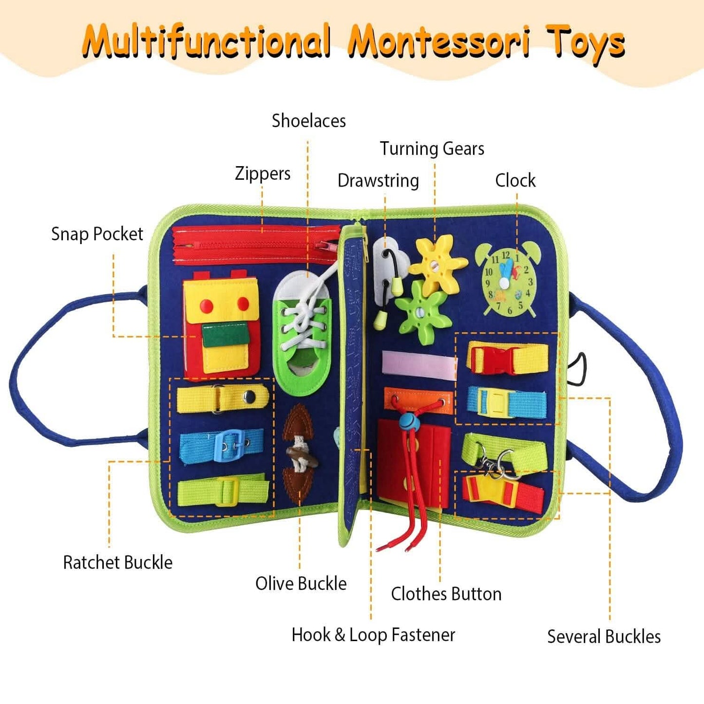 Kids Busy Board Sensory Activity Board Preschool Learning Toys