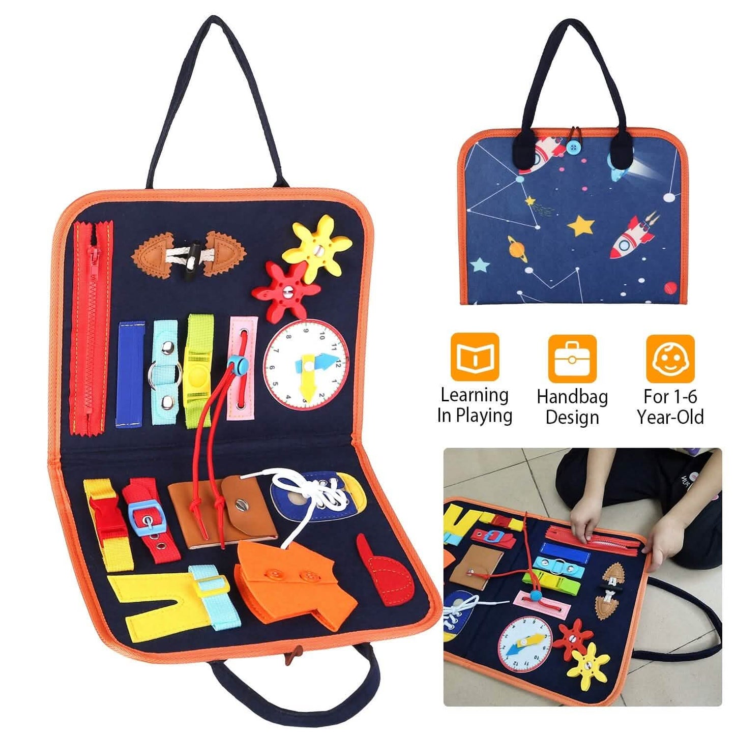Kids Busy Board Sensory Activity Board Preschool Learning Toys