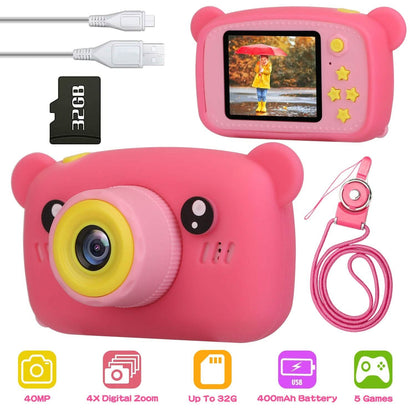 Kids Digital Camera with 2" Screen 4x Digital Zoom