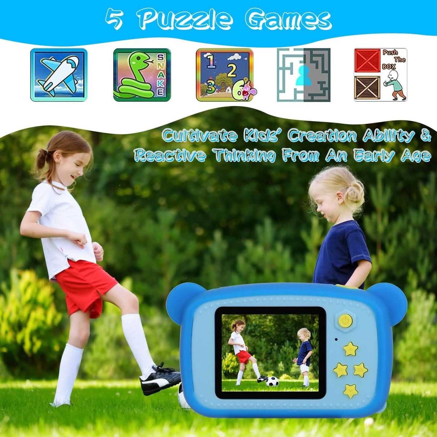Kids Digital Camera with 2" Screen 4x Digital Zoom