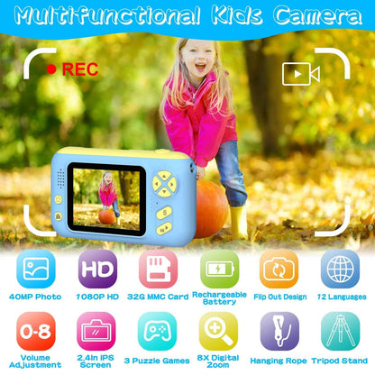 Kids Digital Camera with Flip Lens