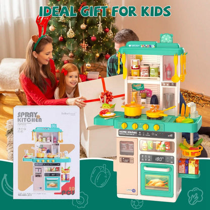 Kids Kitchen Play Set Interactive Pretend Kitchen Toys Cookware