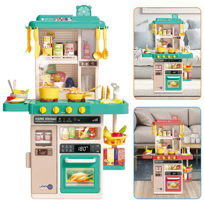 Kids Kitchen Play Set Interactive Pretend Kitchen Toys Cookware