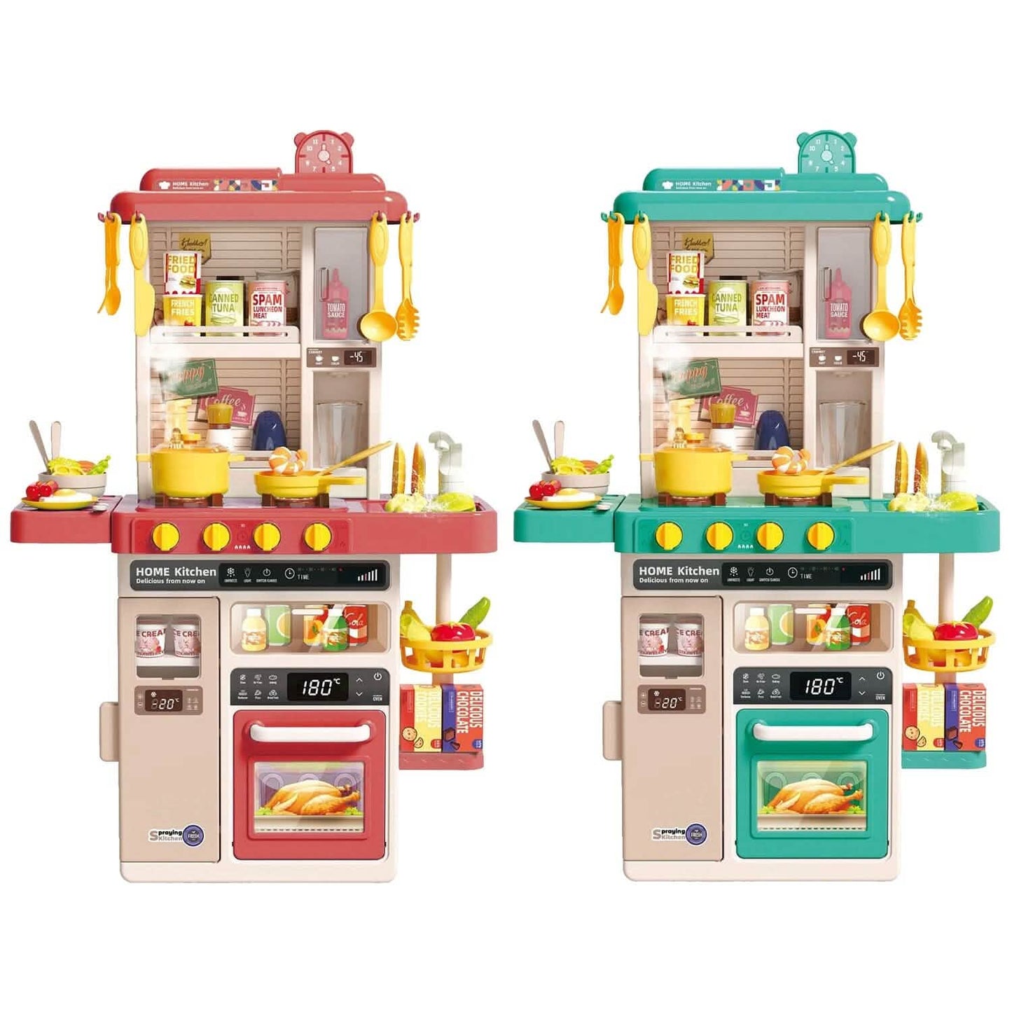 Kids Kitchen Play Set Interactive Pretend Kitchen Toys Cookware