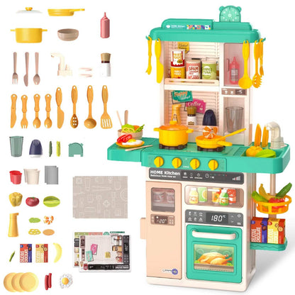 Kids Kitchen Play Set Interactive Pretend Kitchen Toys Cookware