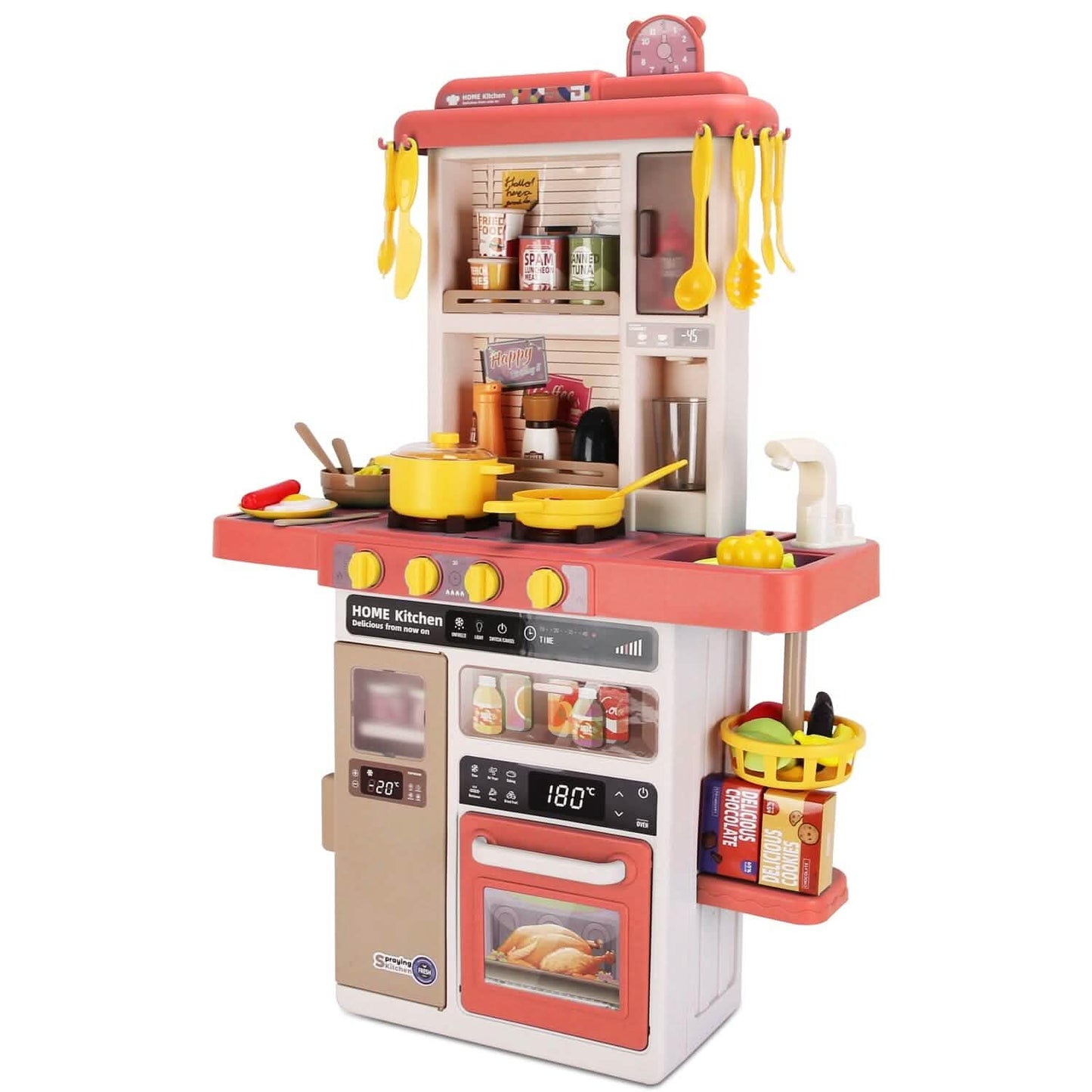 Kids Kitchen Play Set Interactive Pretend Kitchen Toys Cookware