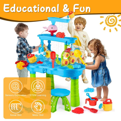 Kids Sand Water Table for 3-6 Years Old Sensory Exercise Friendship Building