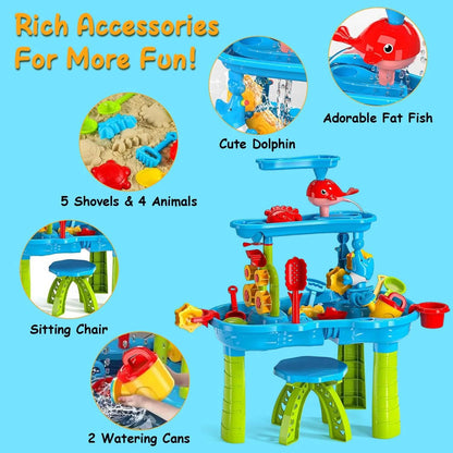 Kids Sand Water Table for 3-6 Years Old Sensory Exercise Friendship Building