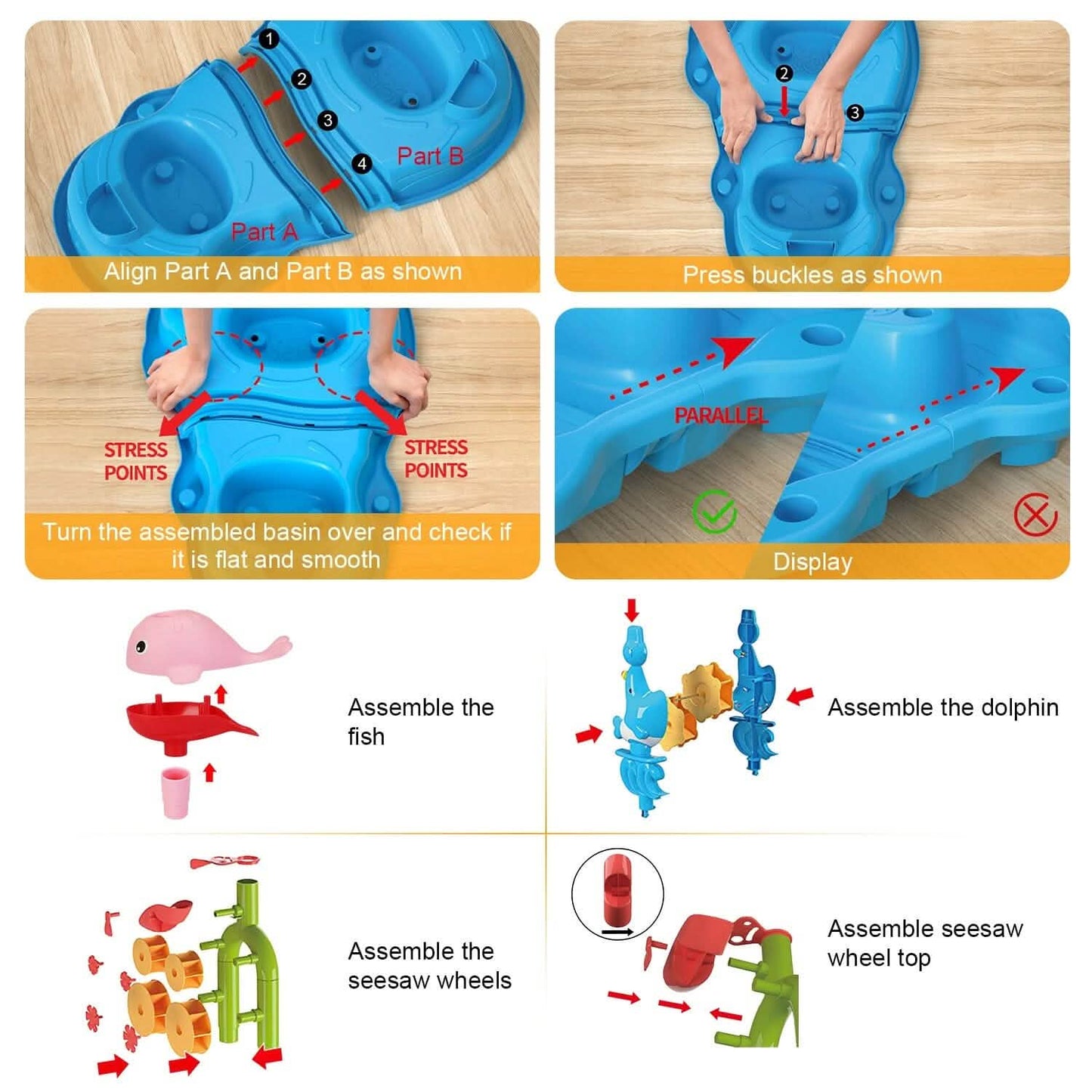 Kids Sand Water Table for 3-6 Years Old Sensory Exercise Friendship Building