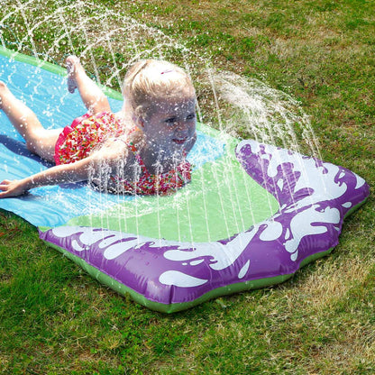 Kids Single Water Slide Lawn Surfing Racing Lane Slip Splash Spray Sprinkler