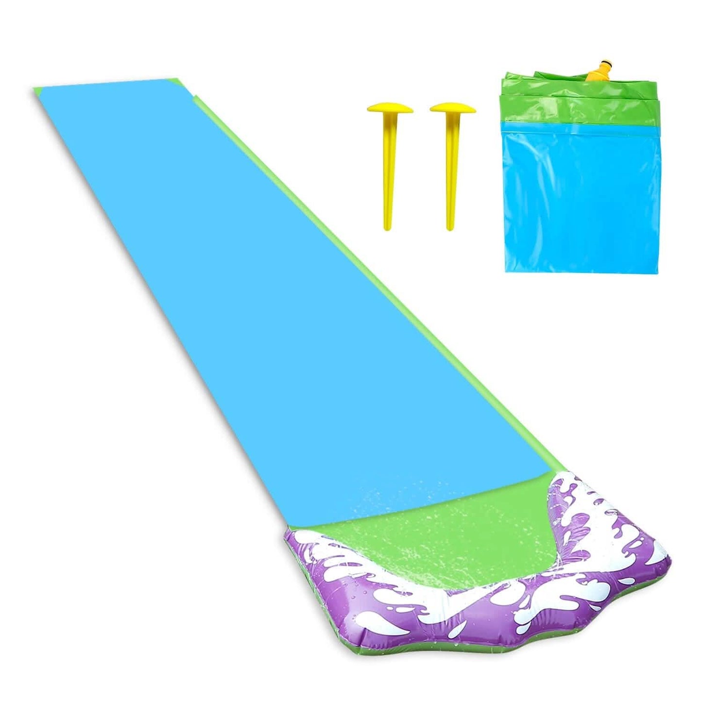 Kids Single Water Slide Lawn Surfing Racing Lane Slip Splash Spray Sprinkler