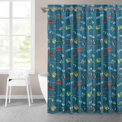 Kidz Mix Level Up Glow-in-the-Dark Shower Curtain