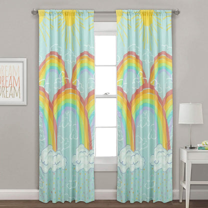 Kidz Mix Rainbow Clouds Window Panel Pair