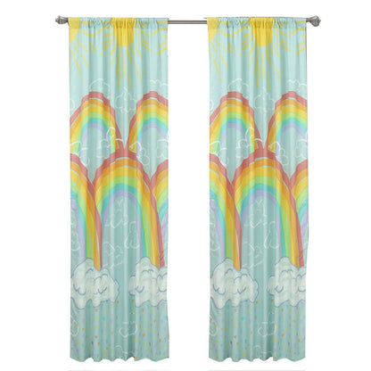 Kidz Mix Rainbow Clouds Window Panel Pair