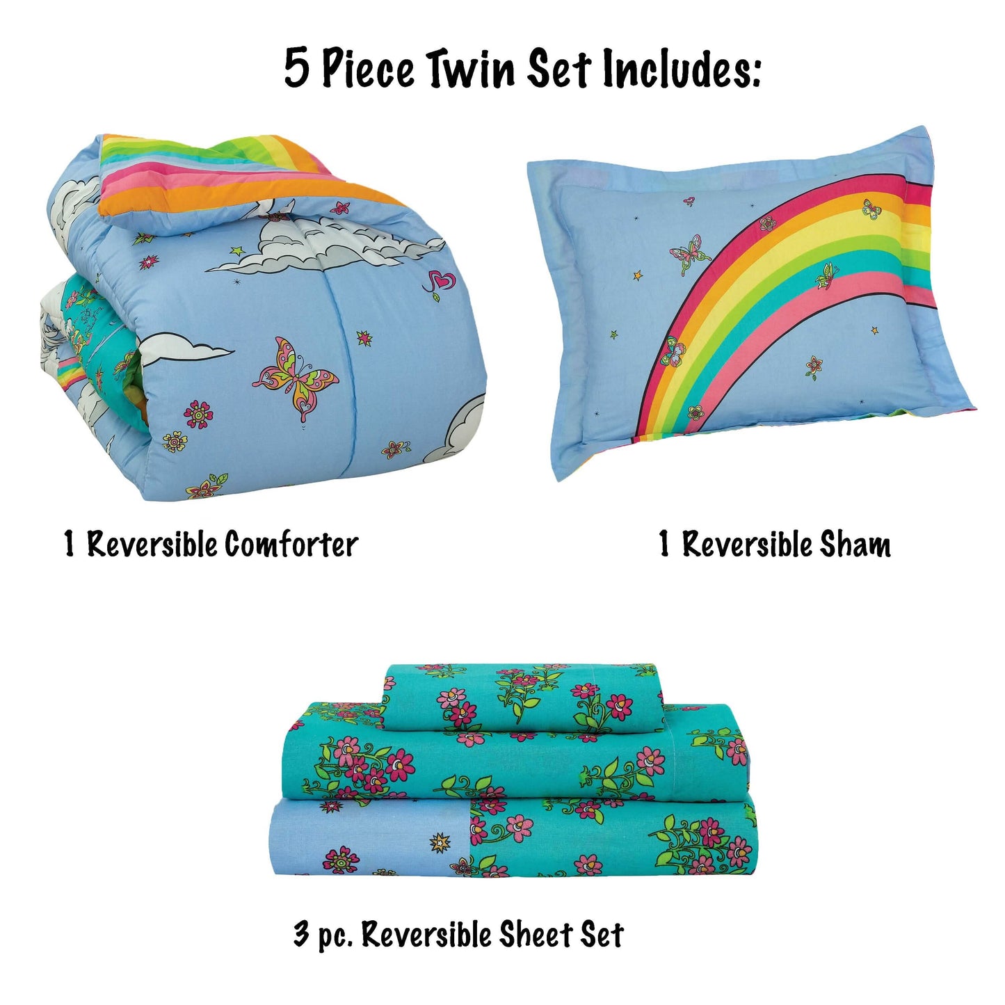 Kidz Mix Rainbow Unicorn Bed in a Bag