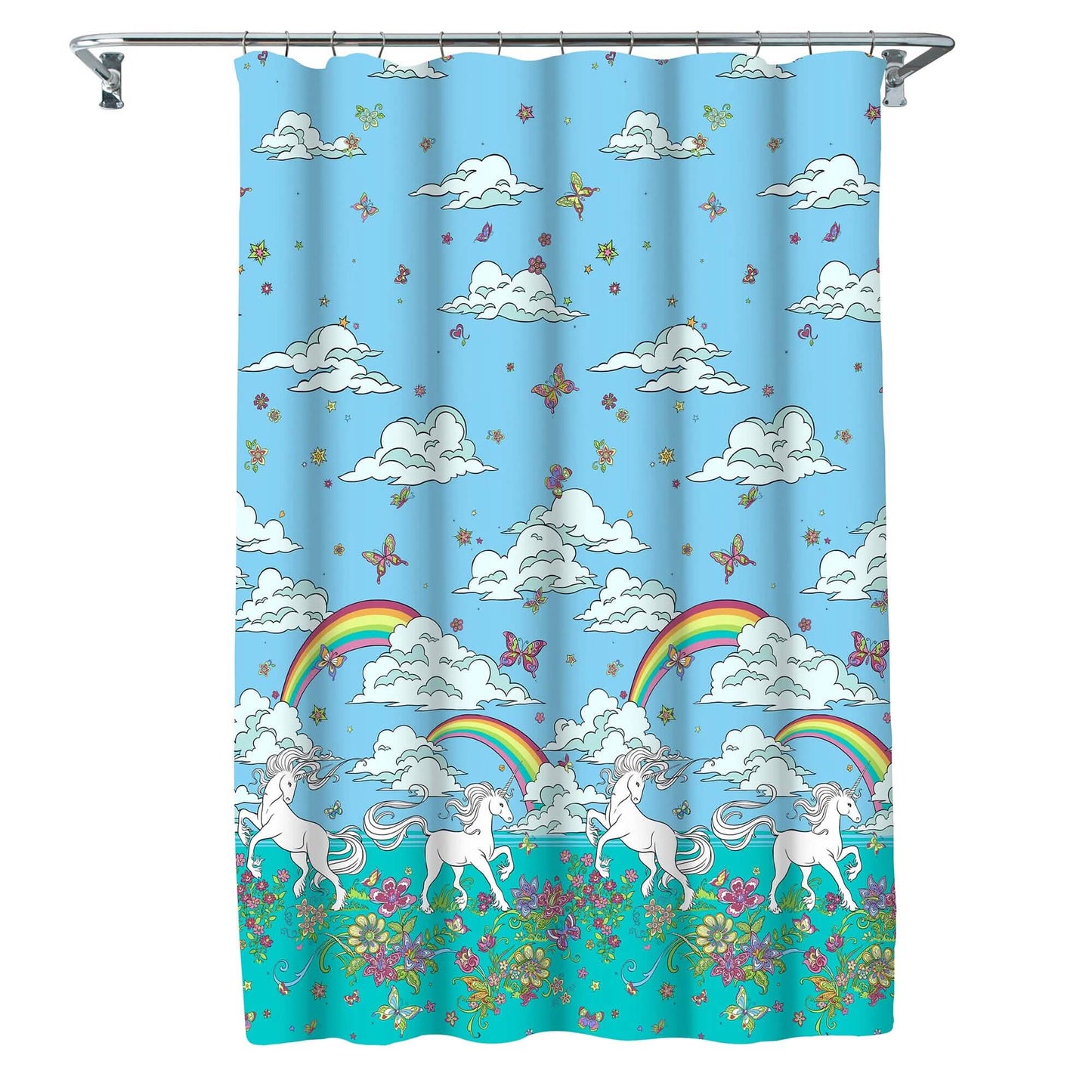 Kidz Mix Unicorn Rainbow Shower Curtain