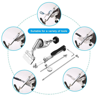 Kitchen Chef Knife Sharpener Fixed Rotation Angle with 4 Whetstones
