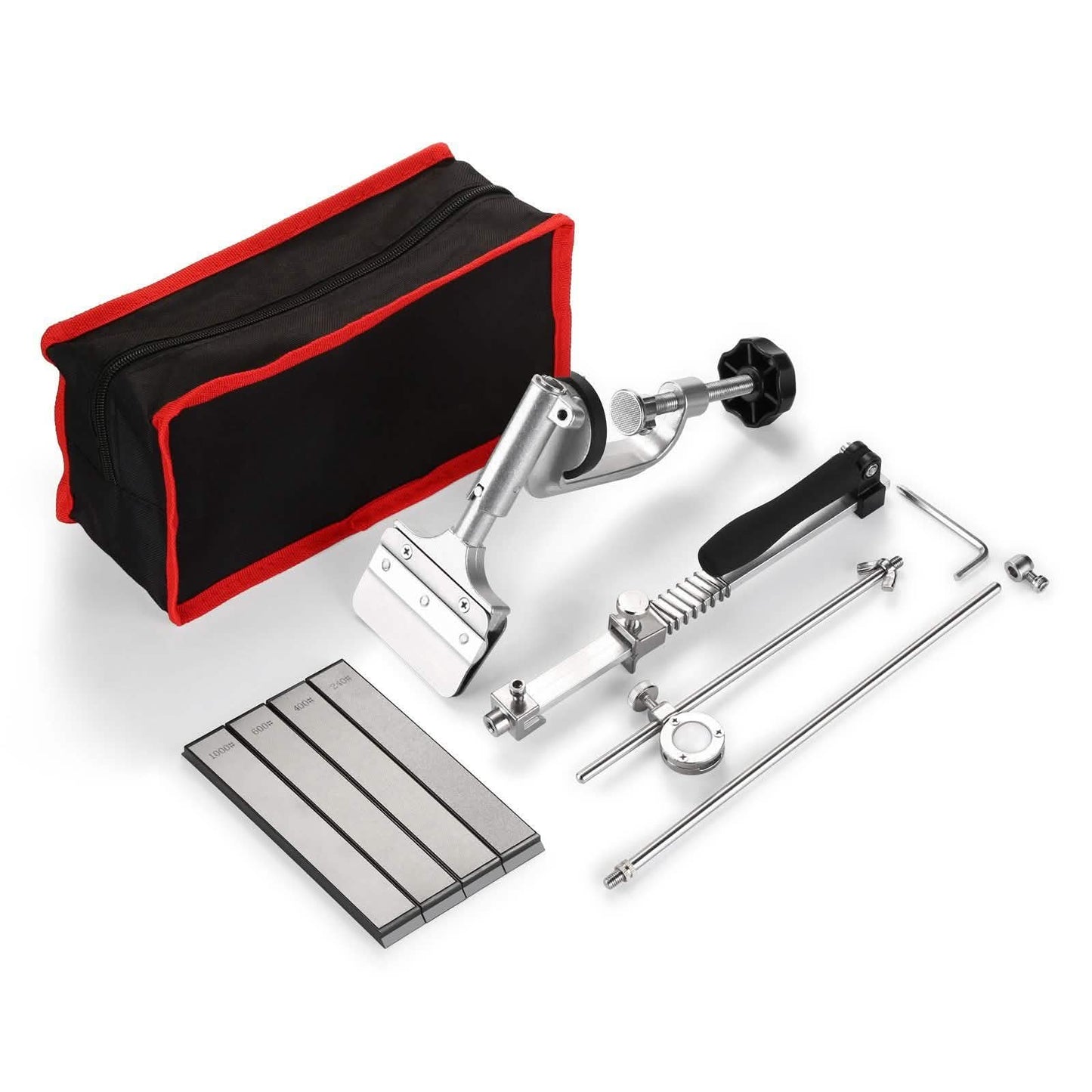 Kitchen Chef Knife Sharpener Fixed Rotation Angle with 4 Whetstones