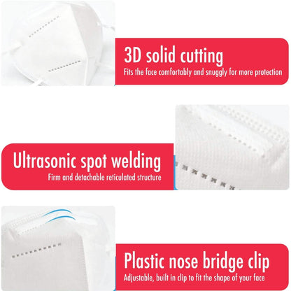 KN95 Protective Breathable Outdoor Face Mask with Nose Clip