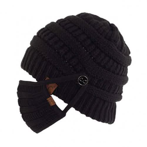 Knit Beanie with Matching Hook-On Mask