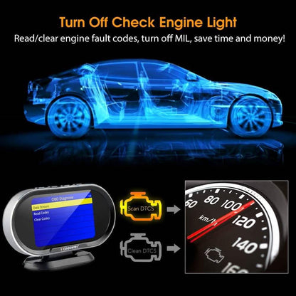 KONNWEI KW206 Car OBD2 HUD Digital Meter RPM Gauge