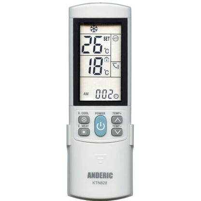 Anderic KTN828 (White) Universal Air Conditioner Remote Control for Mini Split, HVAC, Window, and Portable AC