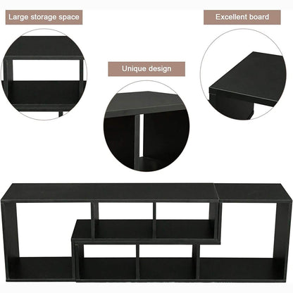 L Shape TV Console Stand Bookcase Storage Rack