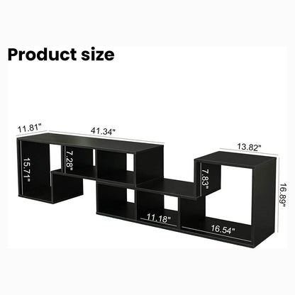 L Shape TV Console Stand Bookcase Storage Rack