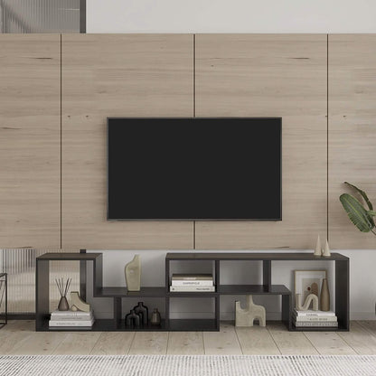 L Shape TV Console Stand Bookcase Storage Rack