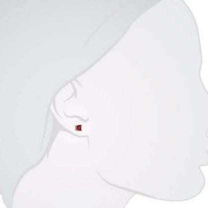 Lab-Created Ruby 10k Gold Plated Red Ruby Stud Earrings