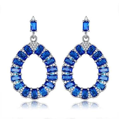 Lab-Created Teardrop Chandelier Earrings in Rhodium Plated