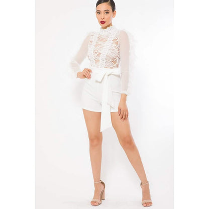 Lace And Crochet Top Detailed Fashion Romper