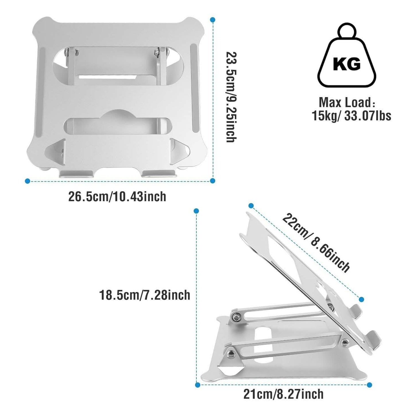 Laptop Stand Aluminum Angle Adjustable Computer Holder Riser Heat Vent