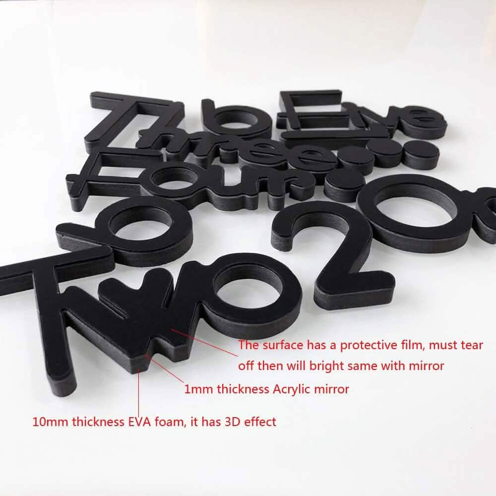 Large 3D Frameless Wall Clock Stickers