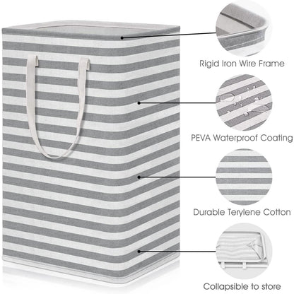 Large Foldable Tall Laundry Basket Storage Basket