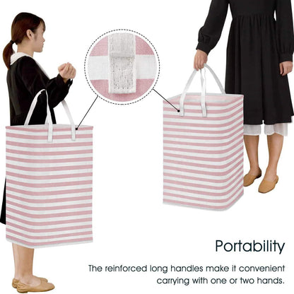 Large Foldable Tall Laundry Basket Storage Basket