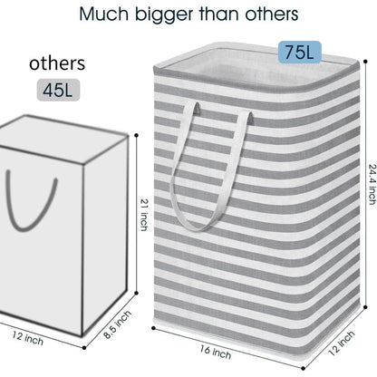 Large Foldable Tall Laundry Basket Storage Basket