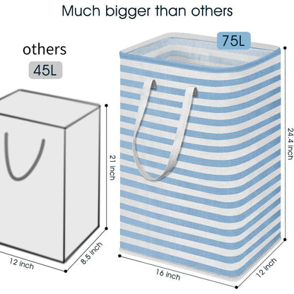 Large Foldable Tall Laundry Basket Storage Basket