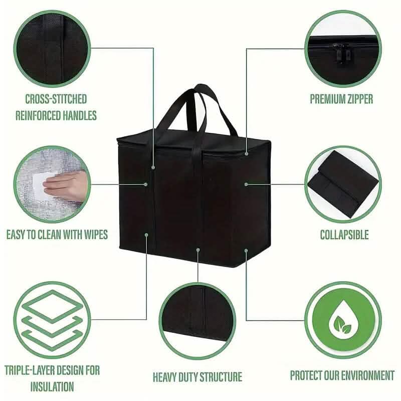 Large Sturdy Zipper Insulated Bag