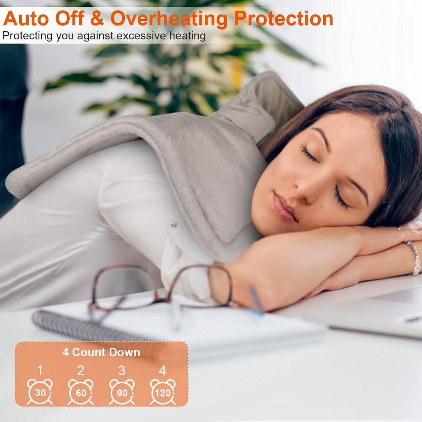 Large Weighted Heating Pad for Neck and Shoulders