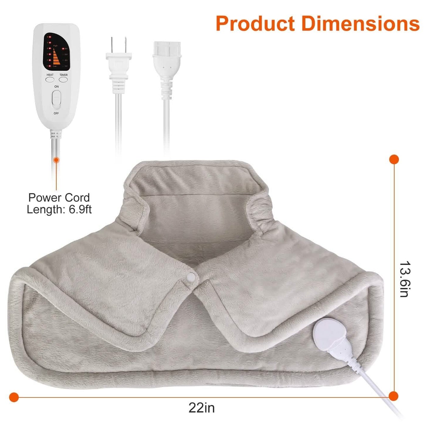 Large Weighted Heating Pad for Neck and Shoulders