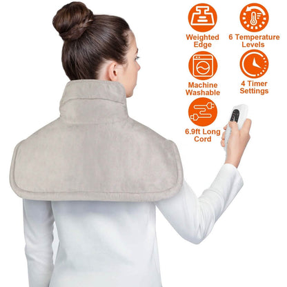 Large Weighted Heating Pad for Neck and Shoulders