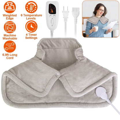 Large Weighted Heating Pad for Neck and Shoulders