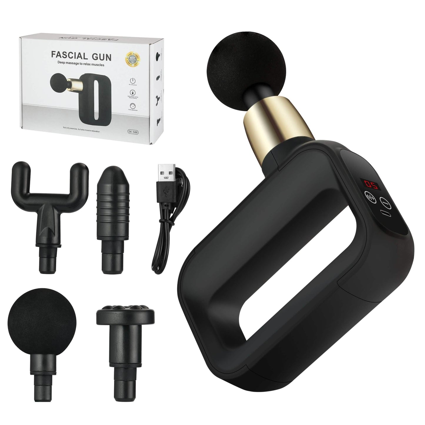 LAX Deluxe Handheld Deep Tissue Percussion Muscle Massager for Fitness