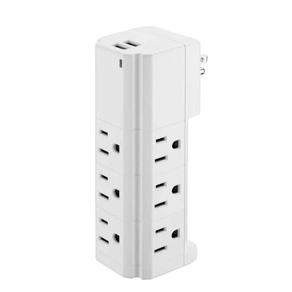 LAX Multi-Charging Tower Surge Protector 9 Outlet and 2 USB Ports