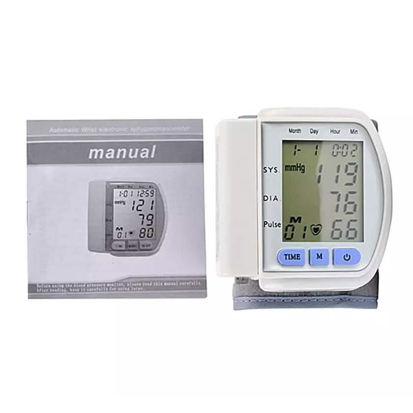 LCD Digital Automatic Wrist Cuff Blood Pressure Monitor