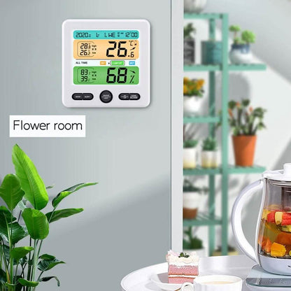 LCD Display Wall-Mounted Desktop Indoor High-Precision Temperature and Humidity Meter