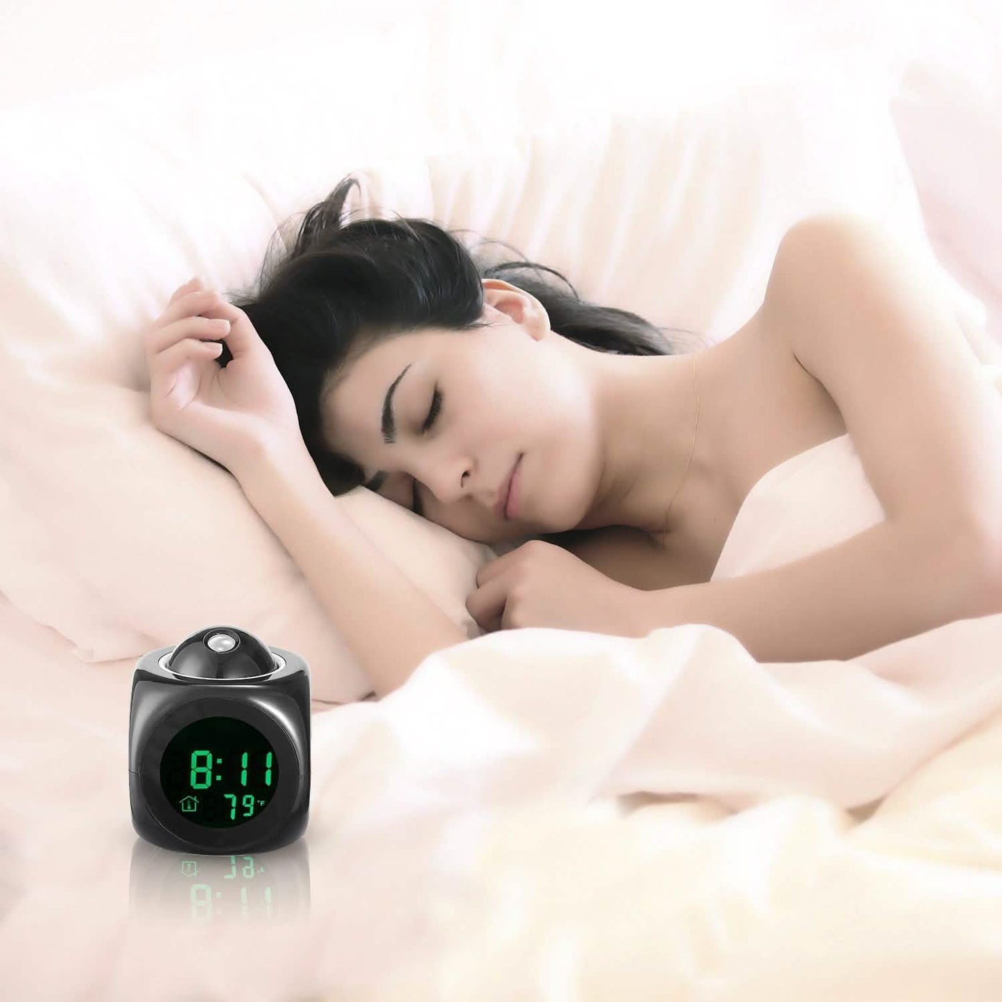 LCD Projection Alarm Clock with Voice Broadcast Function