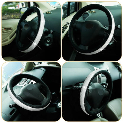 Leather Diamond Rhinestone Car SUV Steer Protector